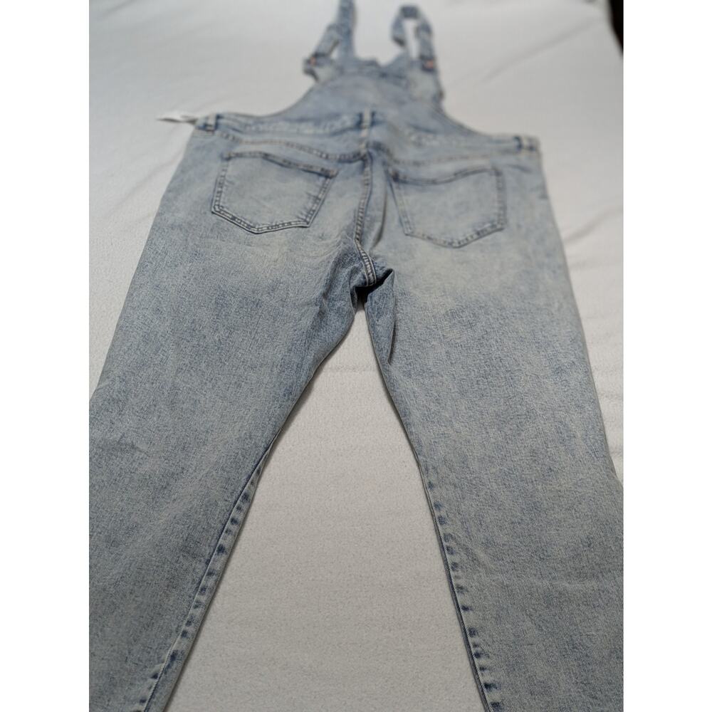 Old Navy Overalls Women's Straight Light Wash Distressed Jean Erin Size 18 NWT - Picture 4 of 12
